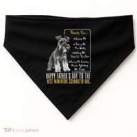 Funny Dog Dad Happy Fathers Day The Best Miniature Schnauzer Dad USA-Made Doggie Bandana thumb 0