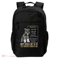 Funny Dog Dad Happy Fathers Day The Best Miniature Schnauzer Dad Backpack thumb 0
