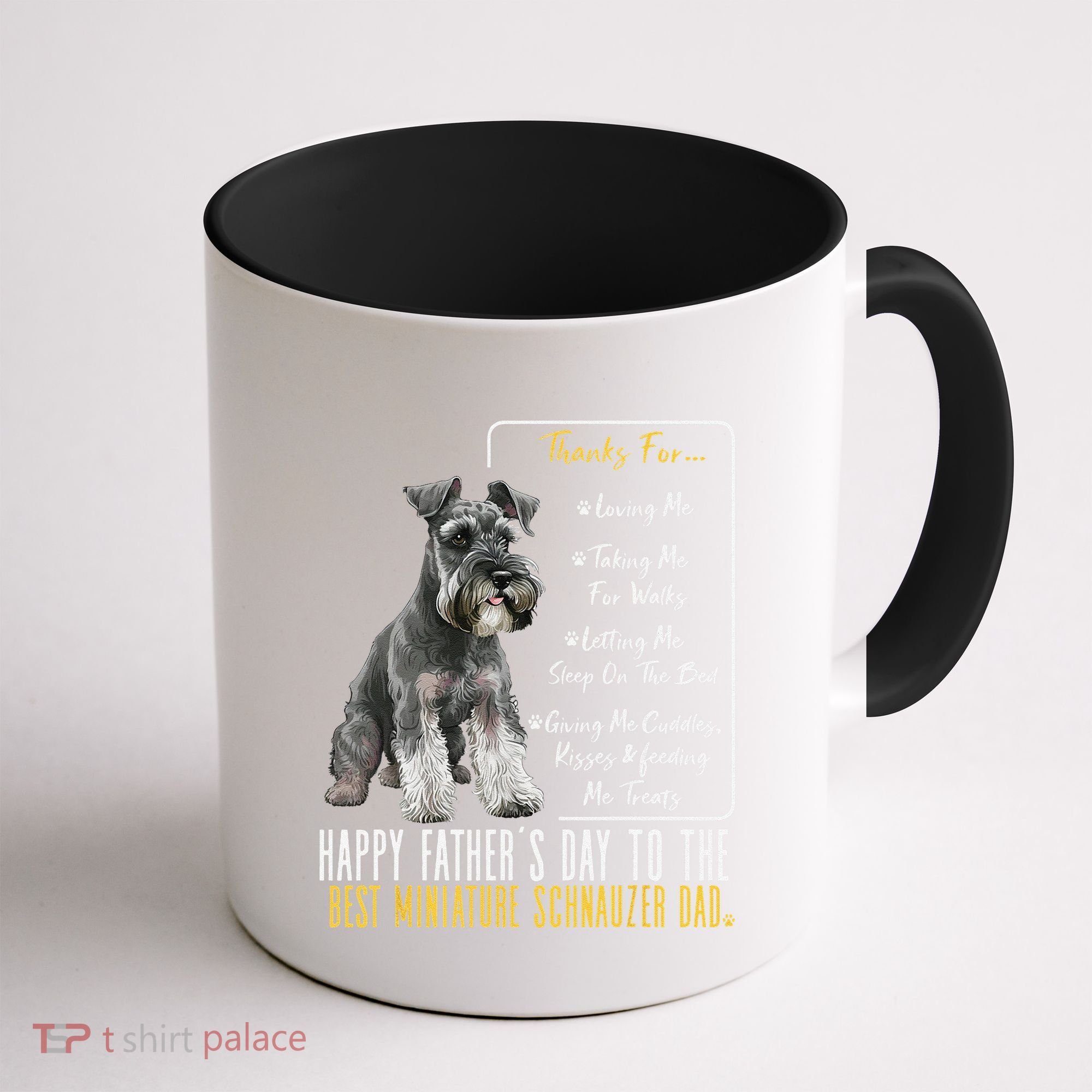 Funny Dog Dad Happy Fathers Day The Best Miniature Schnauzer Dad Coffee Mug
