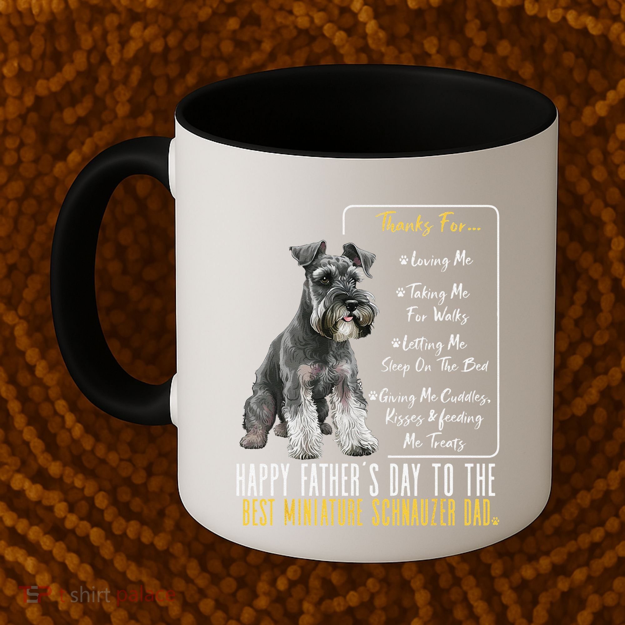 Funny Dog Dad Happy Fathers Day The Best Miniature Schnauzer Dad Coffee Mug