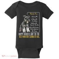 Funny Dog Dad Happy Fathers Day The Best Miniature Schnauzer Dad Baby Bodysuit thumb 0