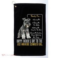 Funny Dog Dad Happy Fathers Day The Best Miniature Schnauzer Dad Golf Towel thumb 0
