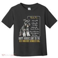 Funny Dog Dad Happy Fathers Day The Best Miniature Schnauzer Dad Toddler T-Shirt thumb 0