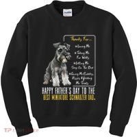 Funny Dog Dad Happy Fathers Day The Best Miniature Schnauzer Dad Kids Sweatshirt thumb 0