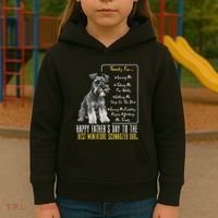 Funny Dog Dad Happy Fathers Day The Best Miniature Schnauzer Dad Kids Hoodie thumb 3