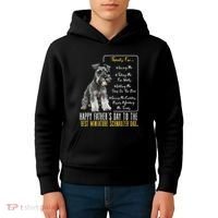 Funny Dog Dad Happy Fathers Day The Best Miniature Schnauzer Dad Kids Hoodie thumb 4