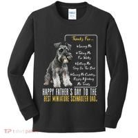 Funny Dog Dad Happy Fathers Day The Best Miniature Schnauzer Dad Kids Long Sleeve Shirt thumb 0