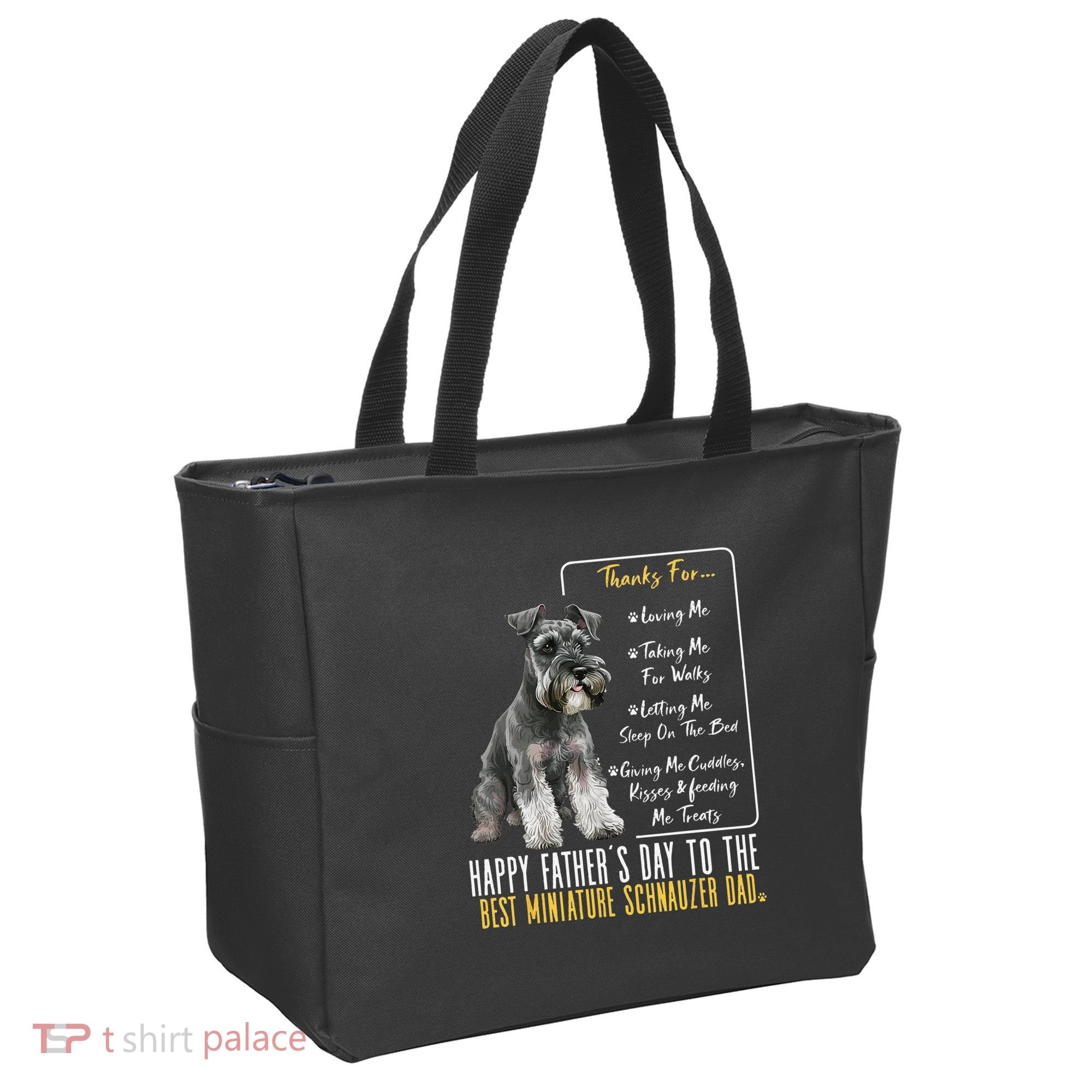 Funny Dog Dad Happy Fathers Day The Best Miniature Schnauzer Dad Tote Bag