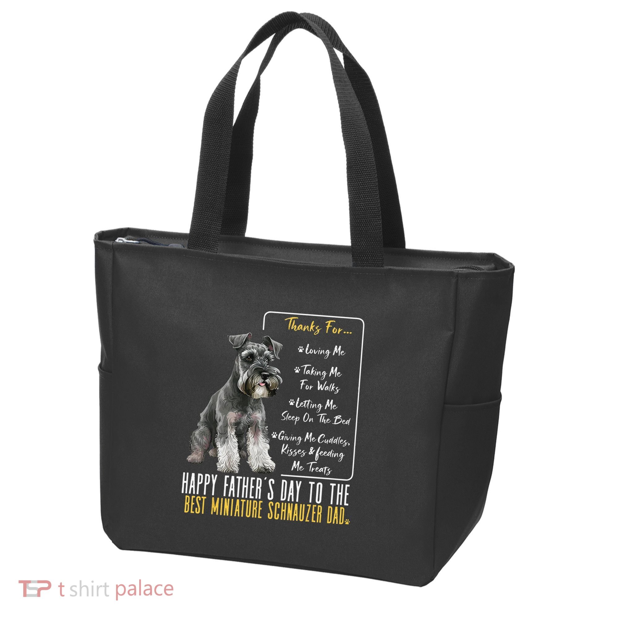 Funny Dog Dad Happy Fathers Day The Best Miniature Schnauzer Dad Tote Bag
