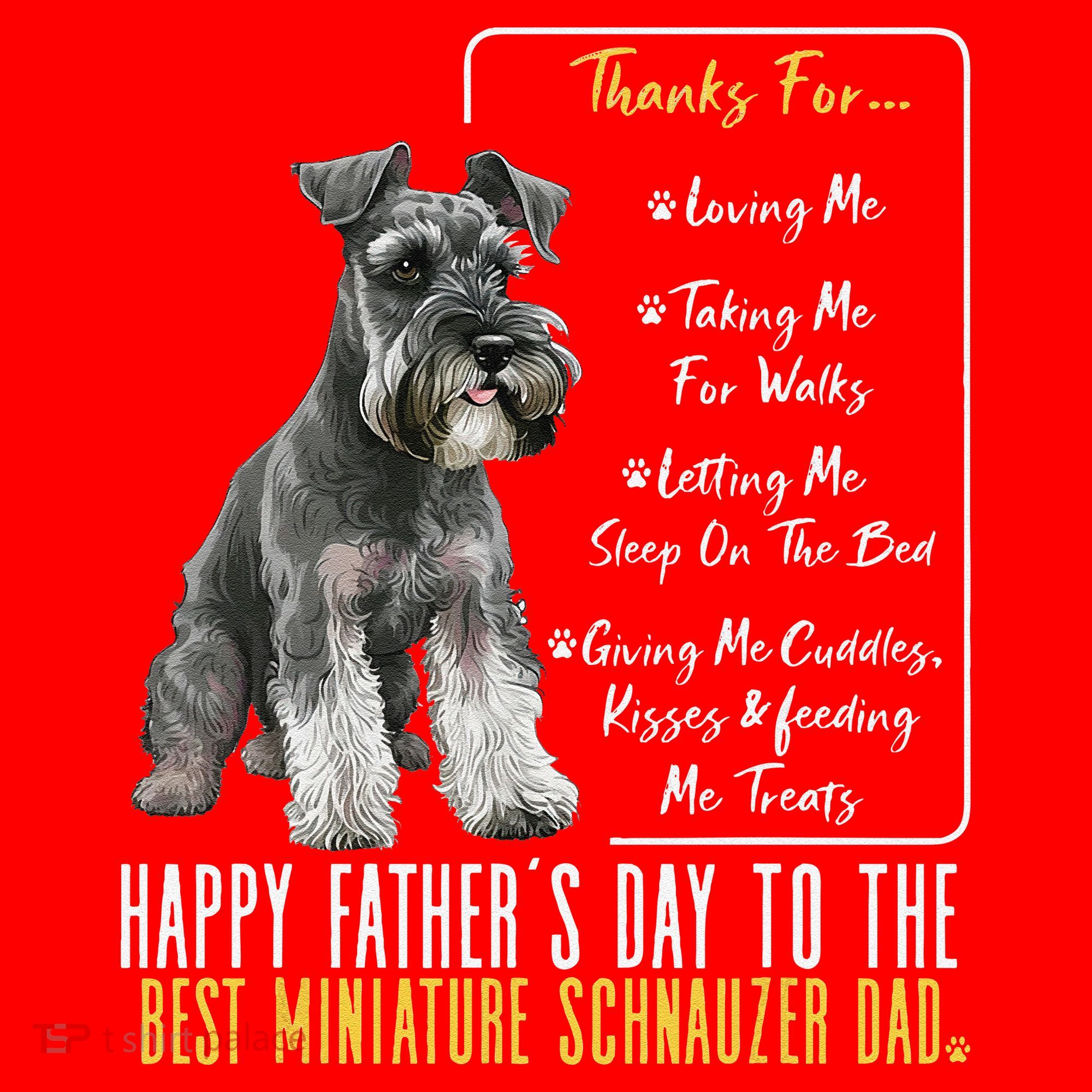 Funny Dog Dad Happy Fathers Day The Best Miniature Schnauzer Dad Santa Hat