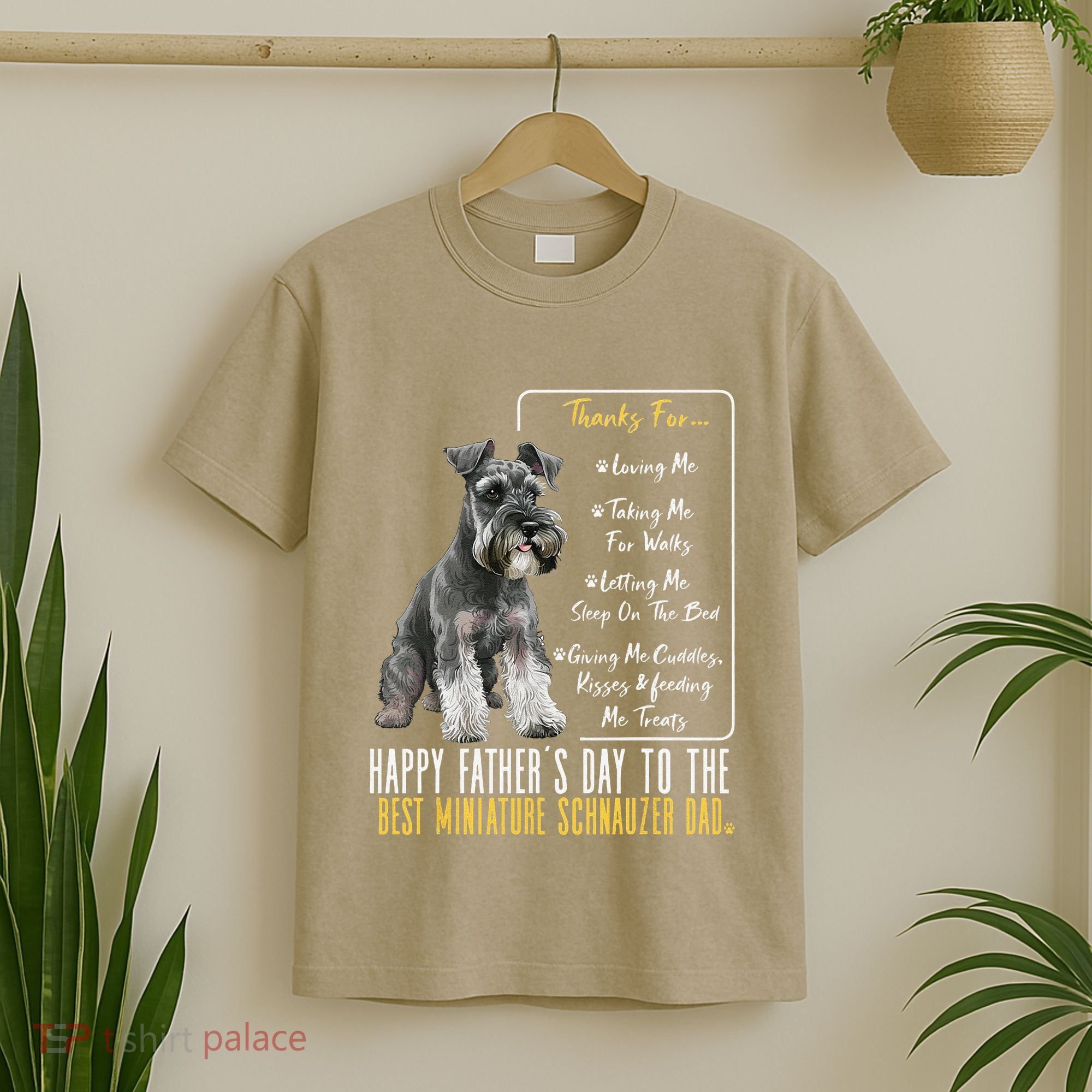 Funny Dog Dad Happy Fathers Day The Best Miniature Schnauzer Dad T-Shirt