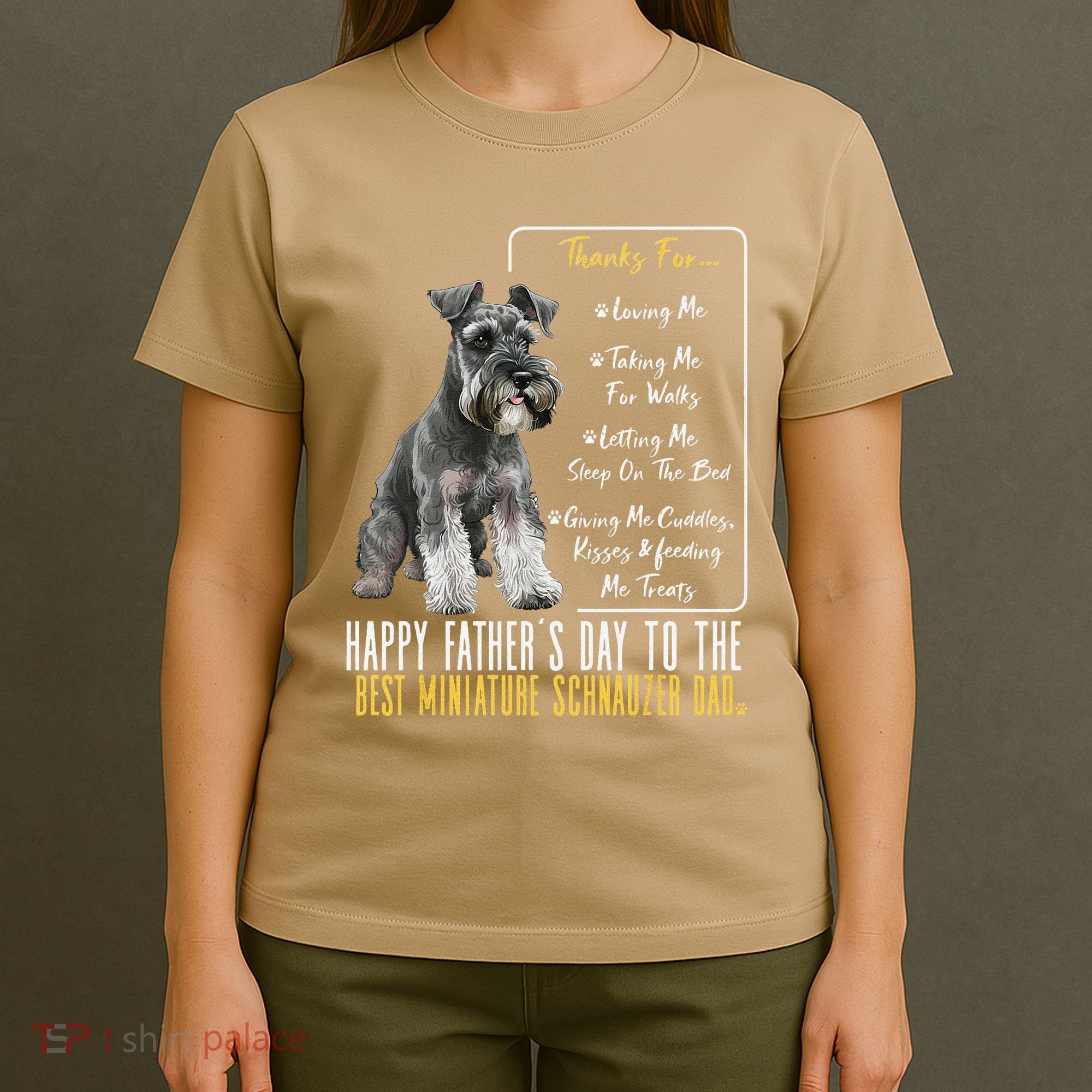Funny Dog Dad Happy Fathers Day The Best Miniature Schnauzer Dad T-Shirt