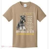 Funny Dog Dad Happy Fathers Day The Best Miniature Schnauzer Dad Kids T-Shirt thumb 0