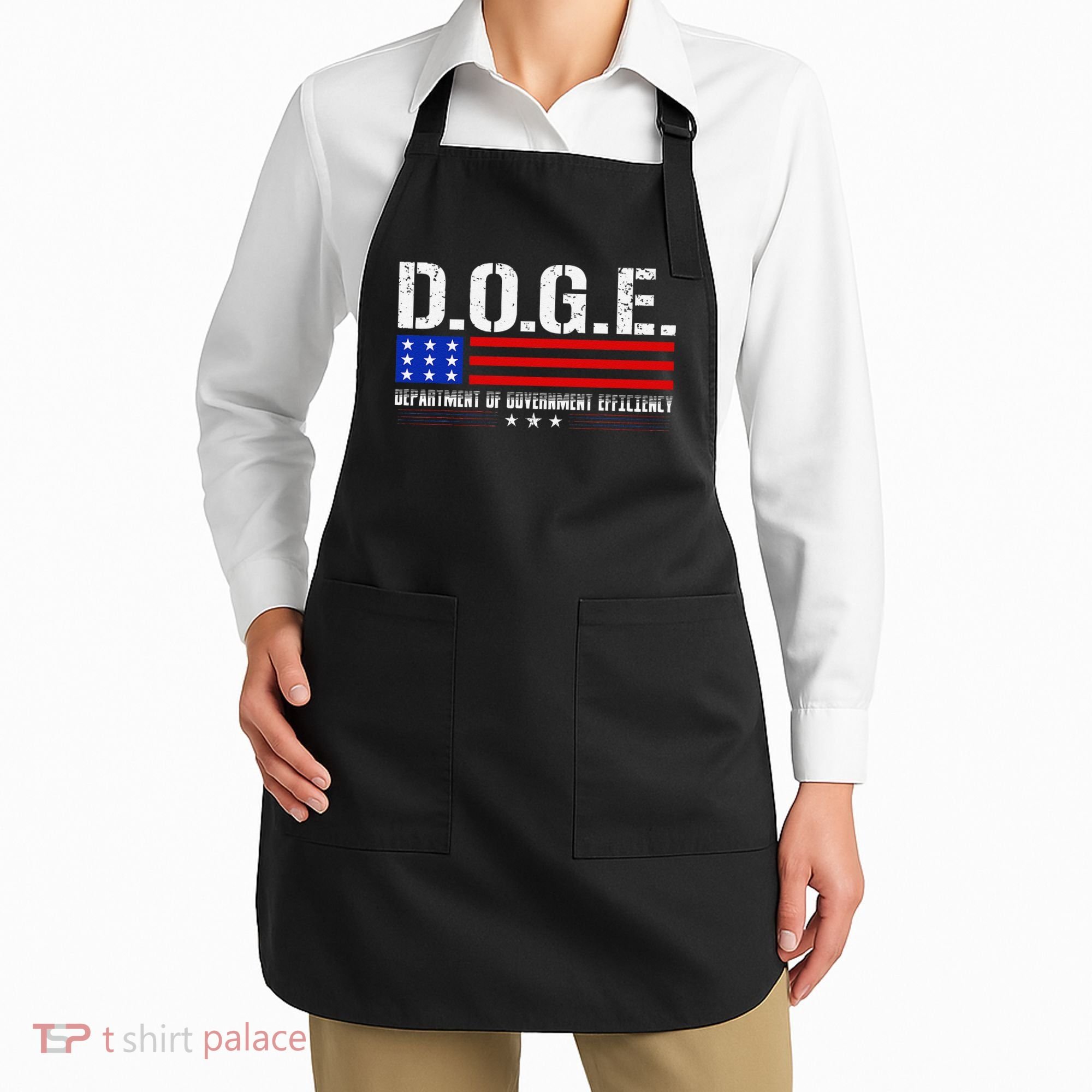 Funny Doge D.O.G.E. Department Of Government Efficiency Meme Apron