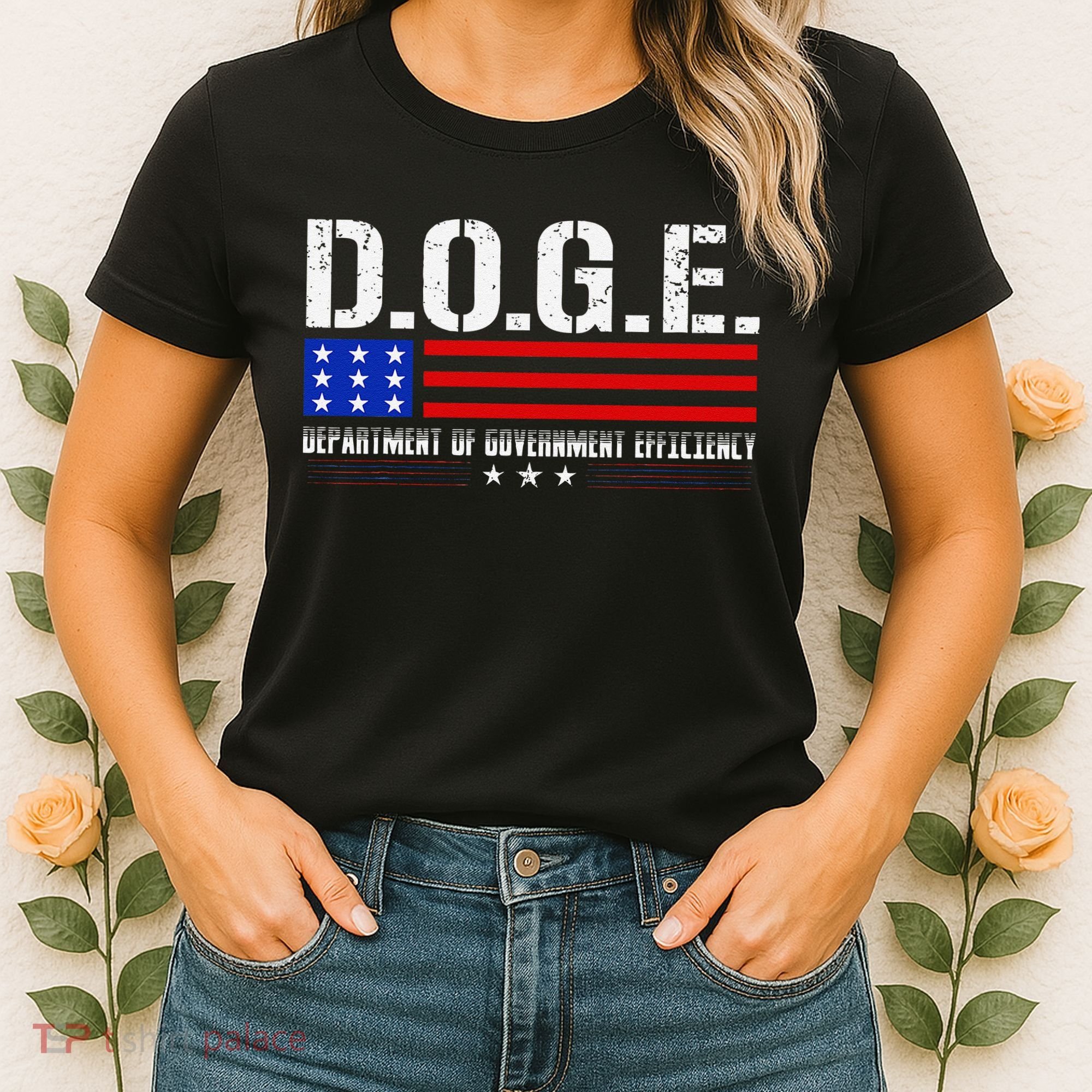 Funny Doge D.O.G.E. Department Of Government Efficiency Meme Women's T-Shirt