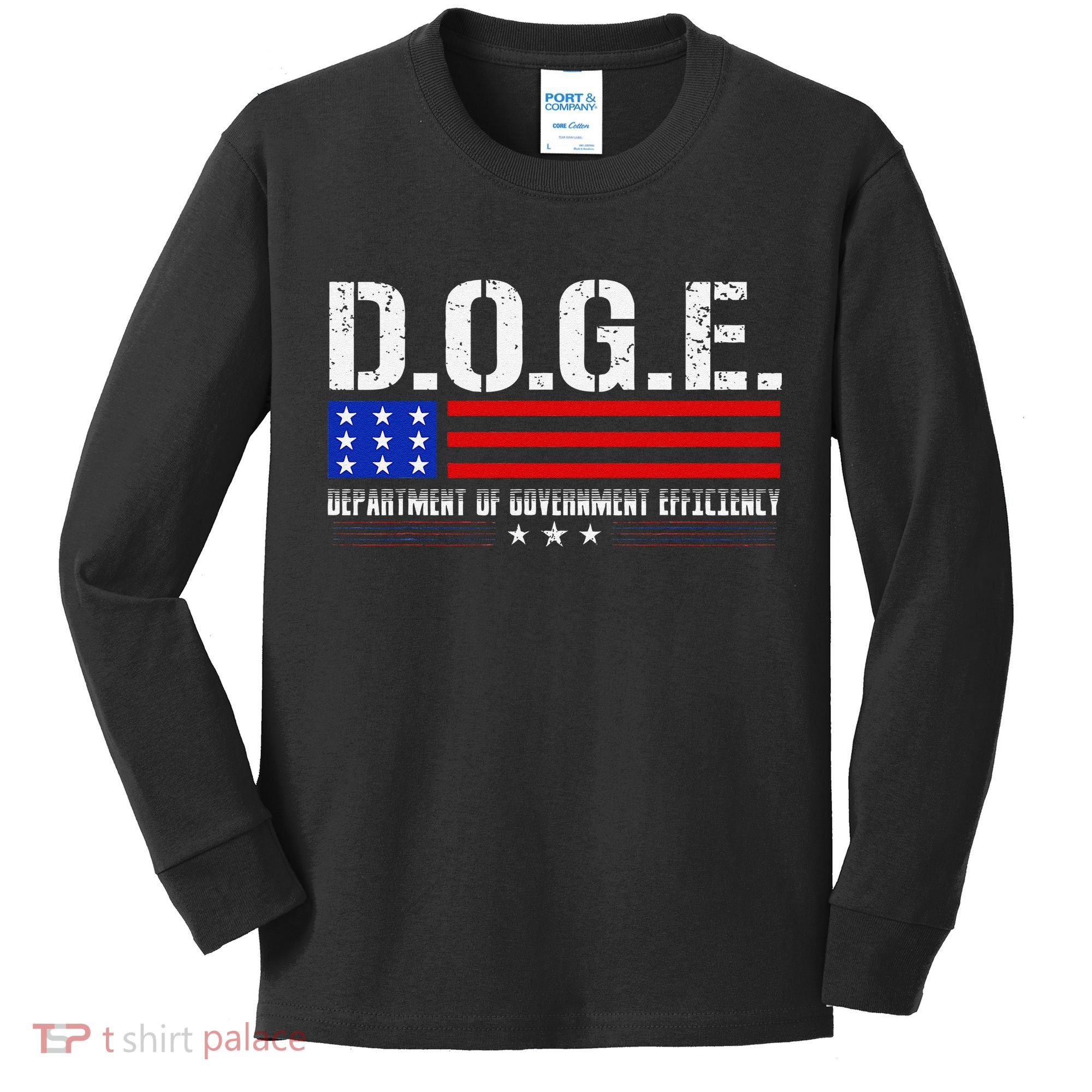 Funny Doge D.O.G.E. Department Of Government Efficiency Meme Kids Long Sleeve Shirt