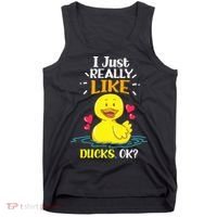 Funny Duck Ducks Rubber Gift Tank Top thumb 0