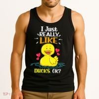 Funny Duck Ducks Rubber Gift Tank Top thumb 3