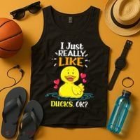 Funny Duck Ducks Rubber Gift Tank Top thumb 4
