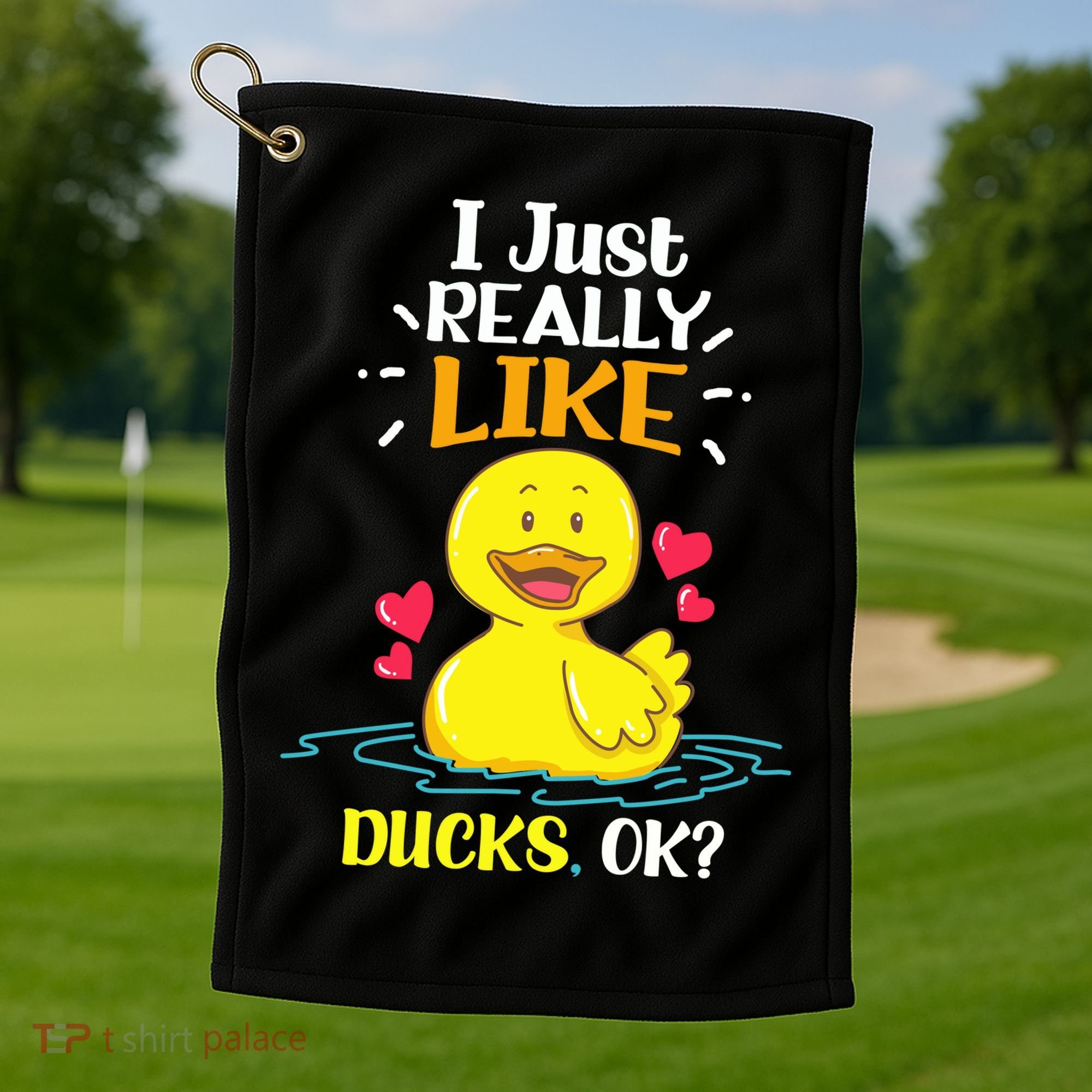 Funny Duck Ducks Rubber Gift Golf Towel
