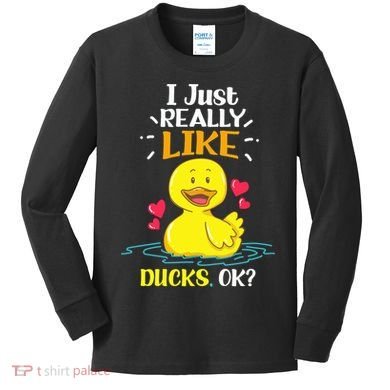 Funny Duck Ducks Rubber Gift Kids Long Sleeve Shirt