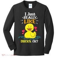 Funny Duck Ducks Rubber Gift Kids Long Sleeve Shirt thumb 0