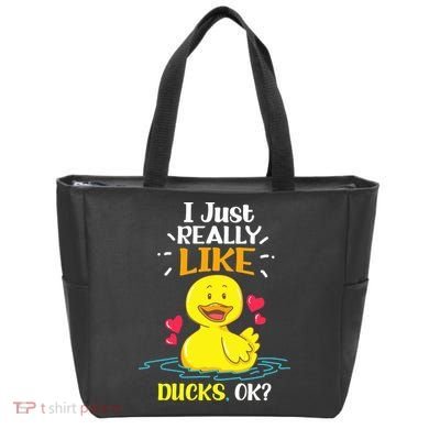 Funny Duck Ducks Rubber Gift Tote Bag
