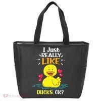 Funny Duck Ducks Rubber Gift Tote Bag thumb 0