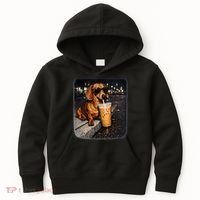 Funny Dachshund Drinking Iced Coffee Kids Hoodie thumb 0