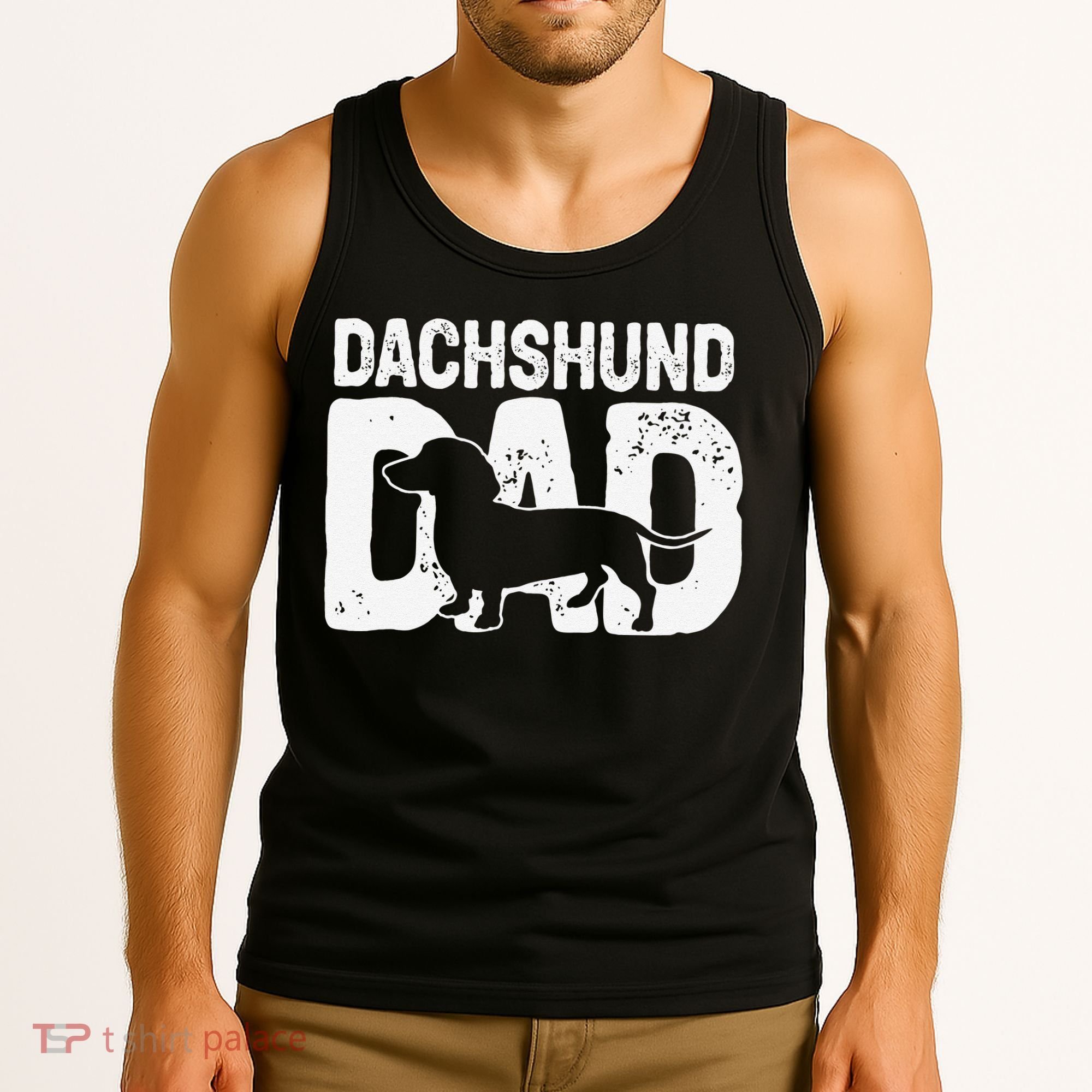 Funny Dachshund Dad Dog Lover Dachshund Father Dog Owner Tank Top