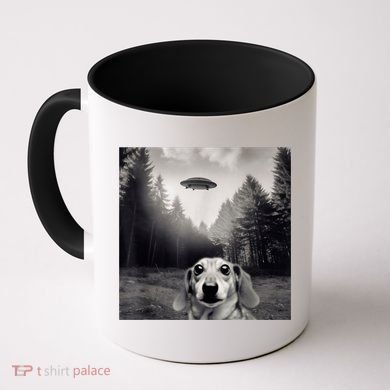 Funny Dachshund Dog Alien Ufo Gift Coffee Mug