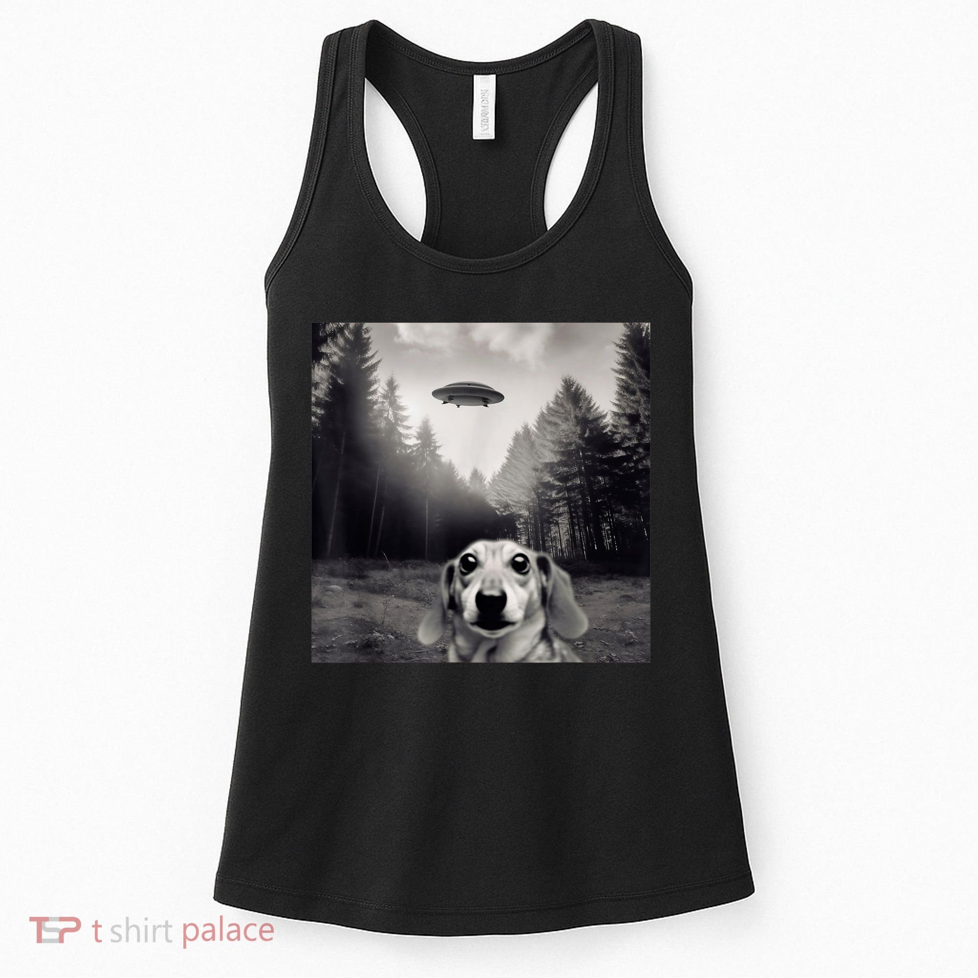 Funny Dachshund Dog Alien Ufo Gift Women's Tank Top