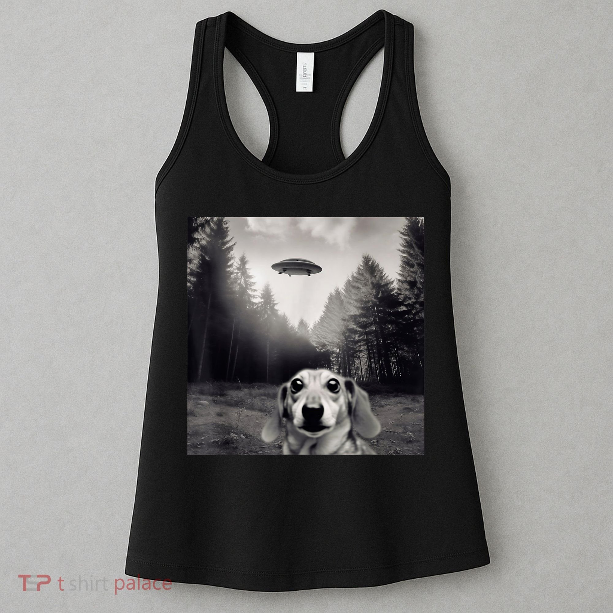 Funny Dachshund Dog Alien Ufo Gift Women's Tank Top