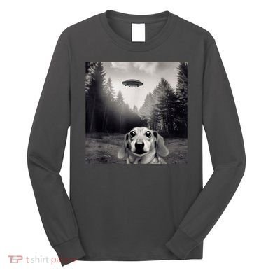 Funny Dachshund Dog Alien Ufo Gift Long Sleeve Shirt