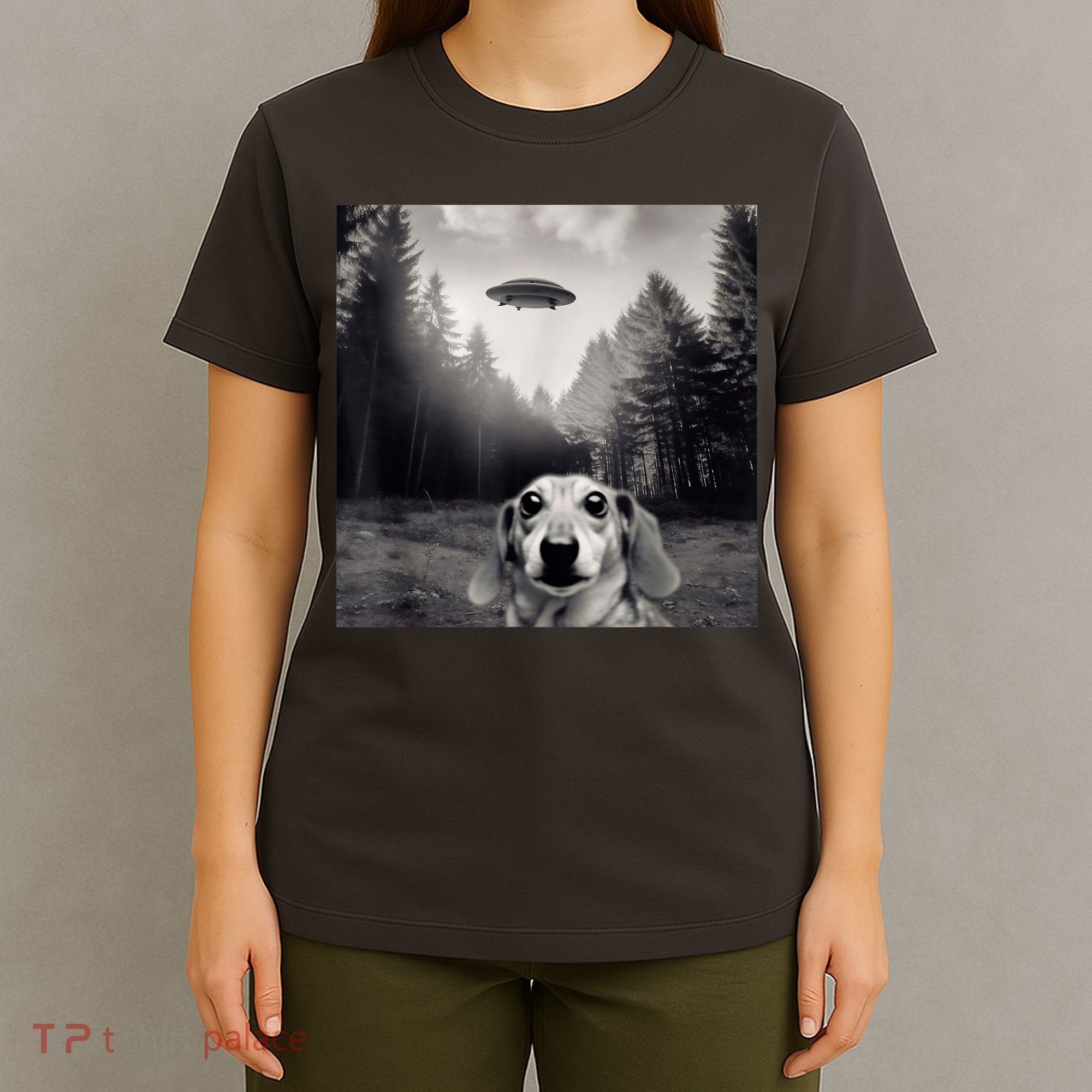 Funny Dachshund Dog Alien Ufo Gift T-Shirt