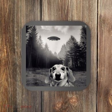 Funny Dachshund Dog Alien Ufo Gift Coaster