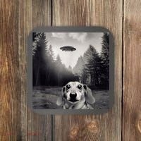 Funny Dachshund Dog Alien Ufo Gift Coaster thumb 0