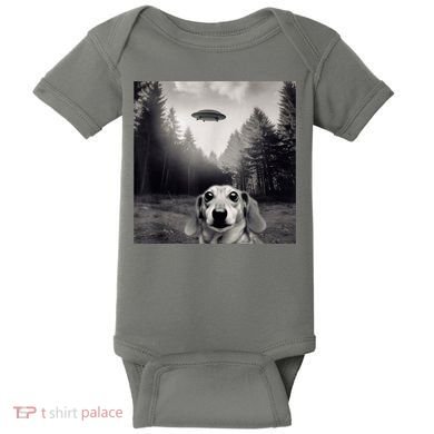Funny Dachshund Dog Alien Ufo Gift Baby Bodysuit