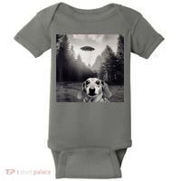 Funny Dachshund Dog Alien Ufo Gift Baby Bodysuit thumb 0