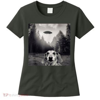Funny Dachshund Dog Alien Ufo Gift Women's T-Shirt