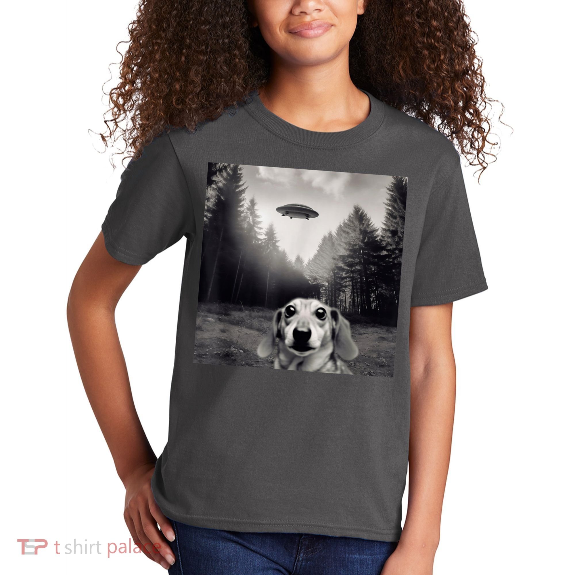 Funny Dachshund Dog Alien Ufo Gift Kids T-Shirt