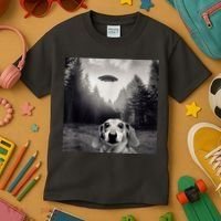 Funny Dachshund Dog Alien Ufo Gift Kids T-Shirt thumb 3