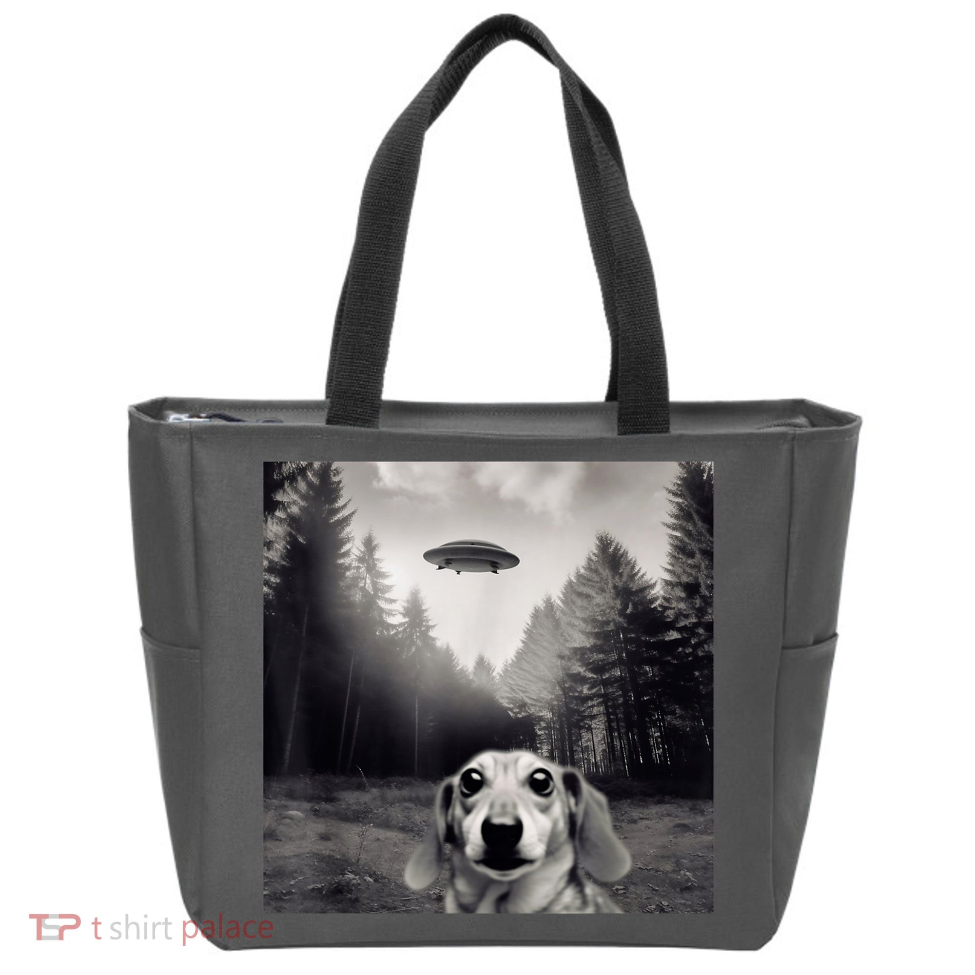 Funny Dachshund Dog Alien Ufo Gift Tote Bag