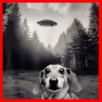 Funny Dachshund Dog Alien Ufo Gift Santa Hat thumb 1