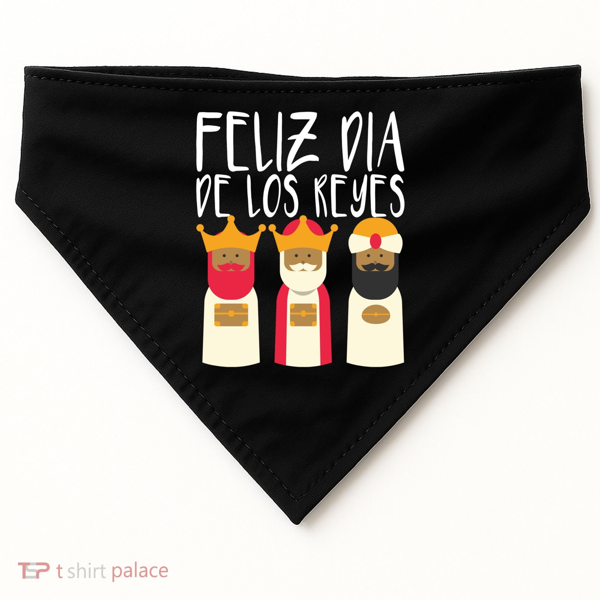 Feliz Dia De Reyes Happy Epiphany Day Three Kings Day Cute Gift USA-Made Doggie Bandana