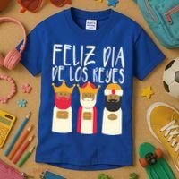 Feliz Dia De Reyes Happy Epiphany Day Three Kings Day Cute Gift Kids T-Shirt thumb 3