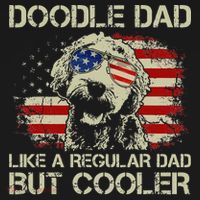 Funny Doodle Dad Goldendoodle Regular Dad But Cooler American Flag Coaster thumb 2