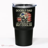 Funny Doodle Dad Goldendoodle Regular Dad But Cooler American Flag Tumbler thumb 0