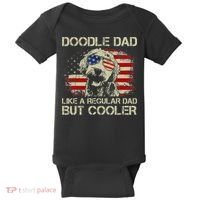 Funny Doodle Dad Goldendoodle Regular Dad But Cooler American Flag Baby Bodysuit thumb 0