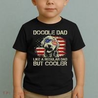 Funny Doodle Dad Goldendoodle Regular Dad But Cooler American Flag Toddler T-Shirt thumb 2